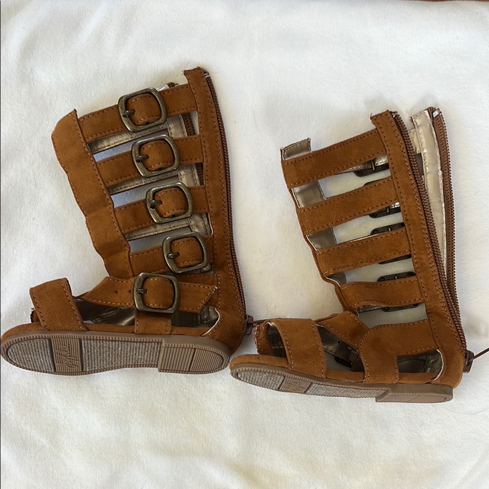 Joyfolie Brown Gladiator Sandals with Buckle Straps